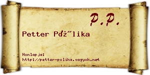 Petter Pólika névjegykártya